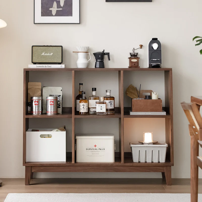 Pageturn Black Walnut Wood Display Shelf Bookcase