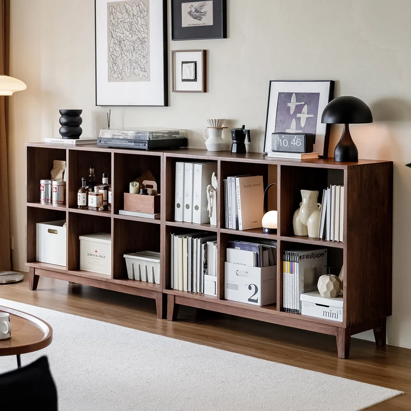 Pageturn Black Walnut Wood Display Shelf Bookcase