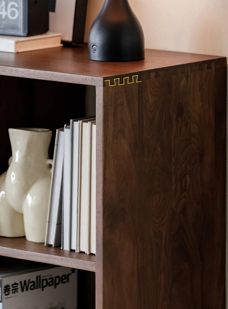 Pageturn Black Walnut Wood Display Shelf Bookcase