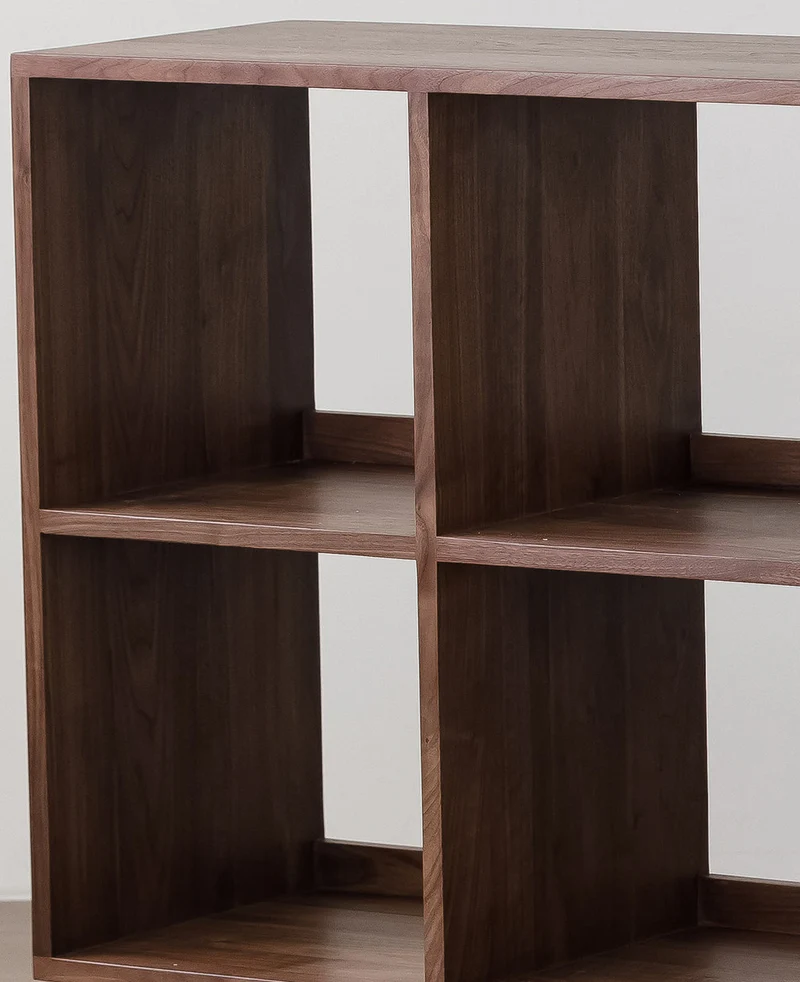 Pageturn Black Walnut Wood Display Shelf Bookcase