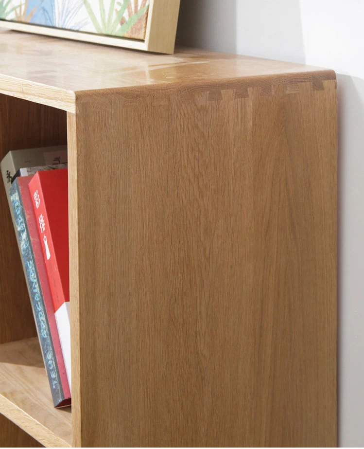 Literati White Oak Open Display Bookcase with Cubby Shelves