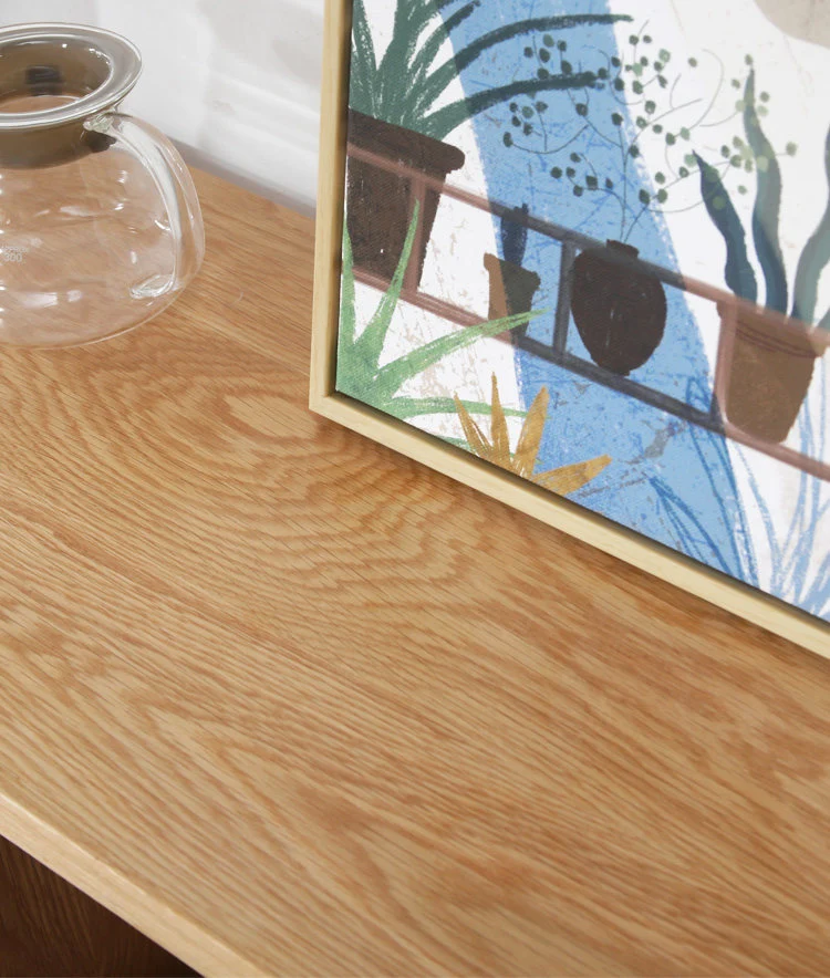 Literati White Oak Open Display Bookcase with Cubby Shelves