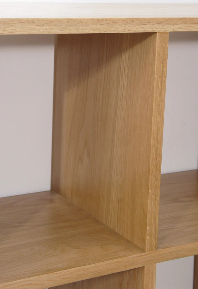 Literati White Oak Open Display Bookcase with Cubby Shelves
