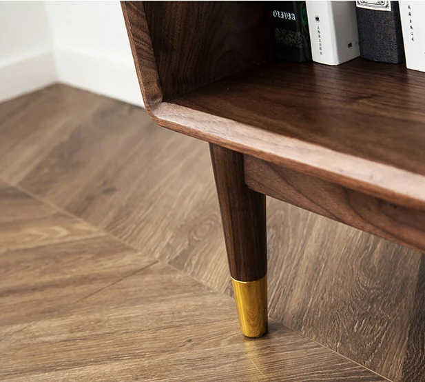 Lore Mid-Century Walnut Display Bookcase with Open Shelves