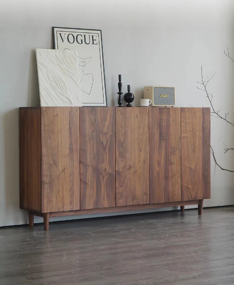 LoftKicks Walnut Wood Shoe Cabinet with Large Storage