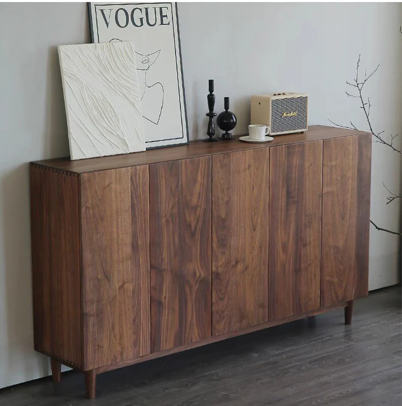 LoftKicks Walnut Wood Shoe Cabinet with Large Storage