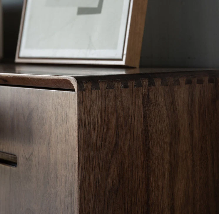 StrideBox Walnut Wood Shoe Cabinet with Concealed Storage