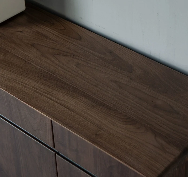 StrideBox Walnut Wood Shoe Cabinet with Concealed Storage