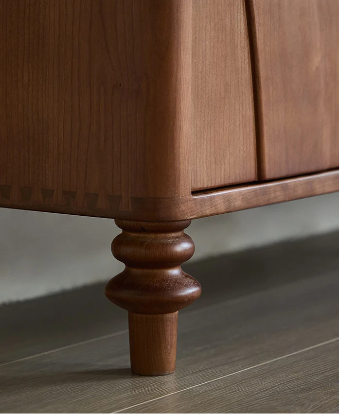 StepVault Walnut Shoe Cabinet with Artistic Curved Doors