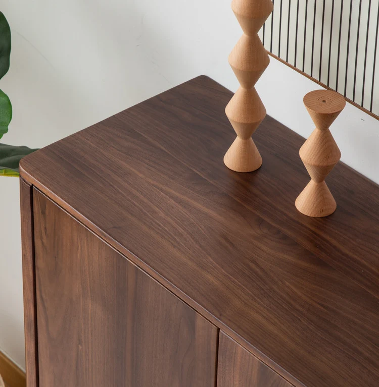 WoodPlinth Mid-Century Japandi Wooden Shoe Cabinet