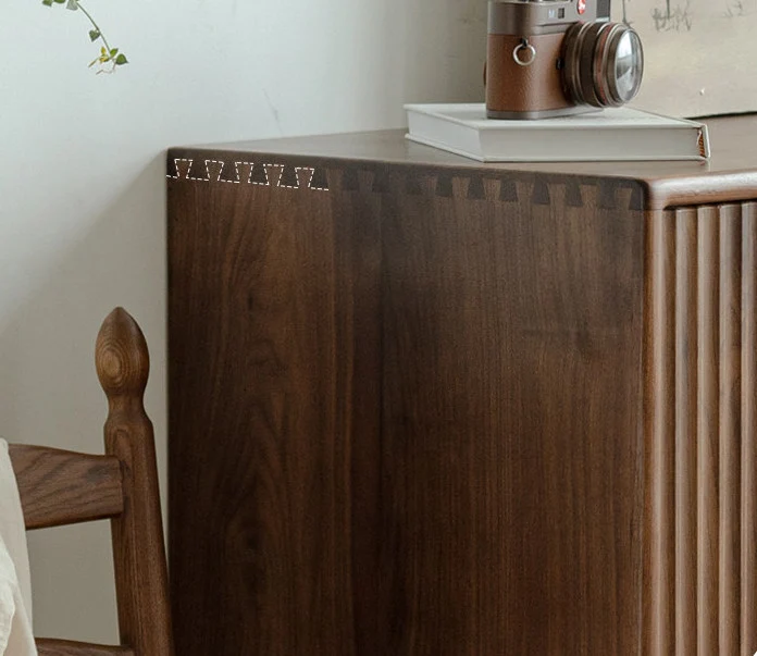 Stow Mid-Century Walnut Fluted Shoe Cabinet with Doors