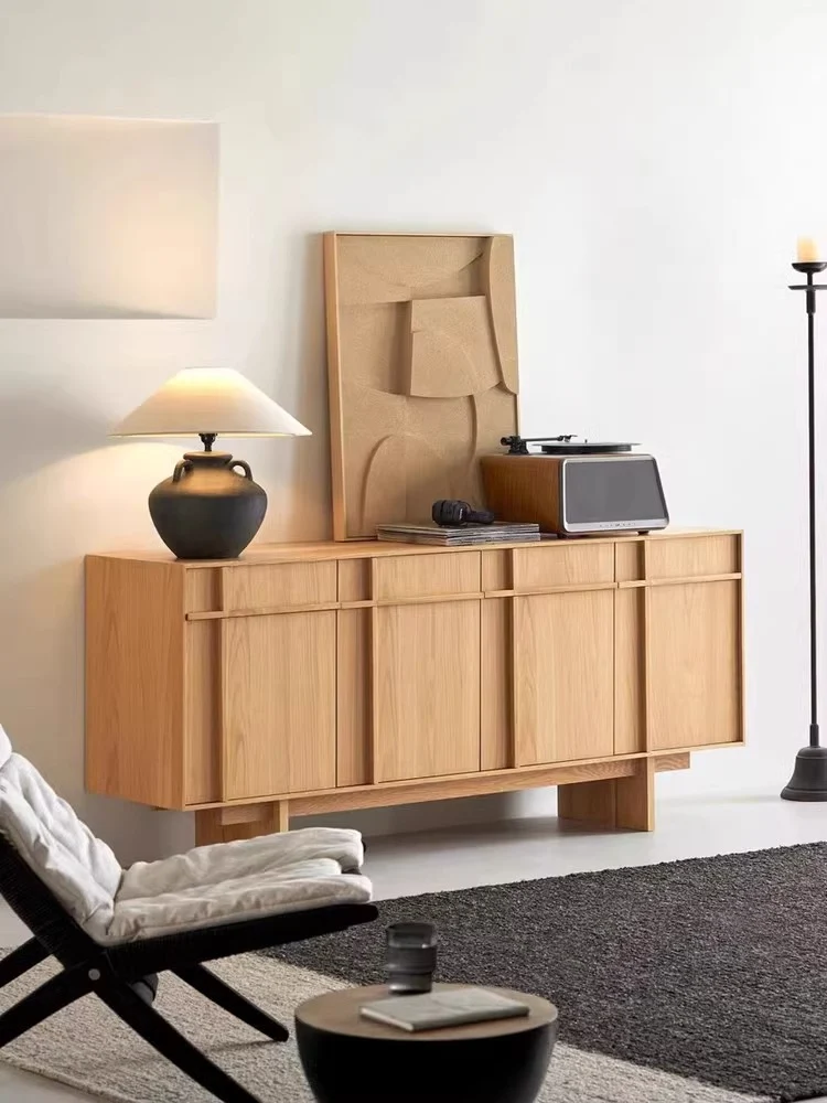 GrandGrain White Oak Sideboard Cabinet with Storage Drawers