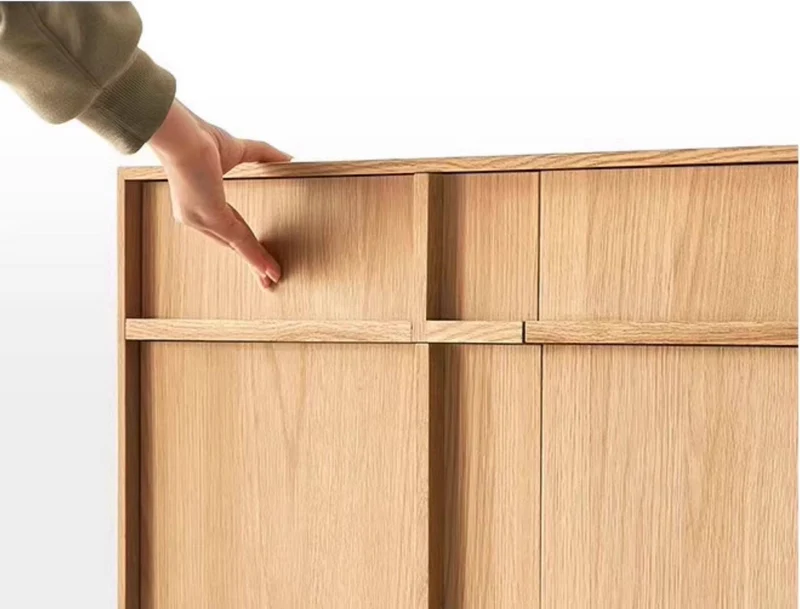GrandGrain White Oak Sideboard Cabinet with Storage Drawers