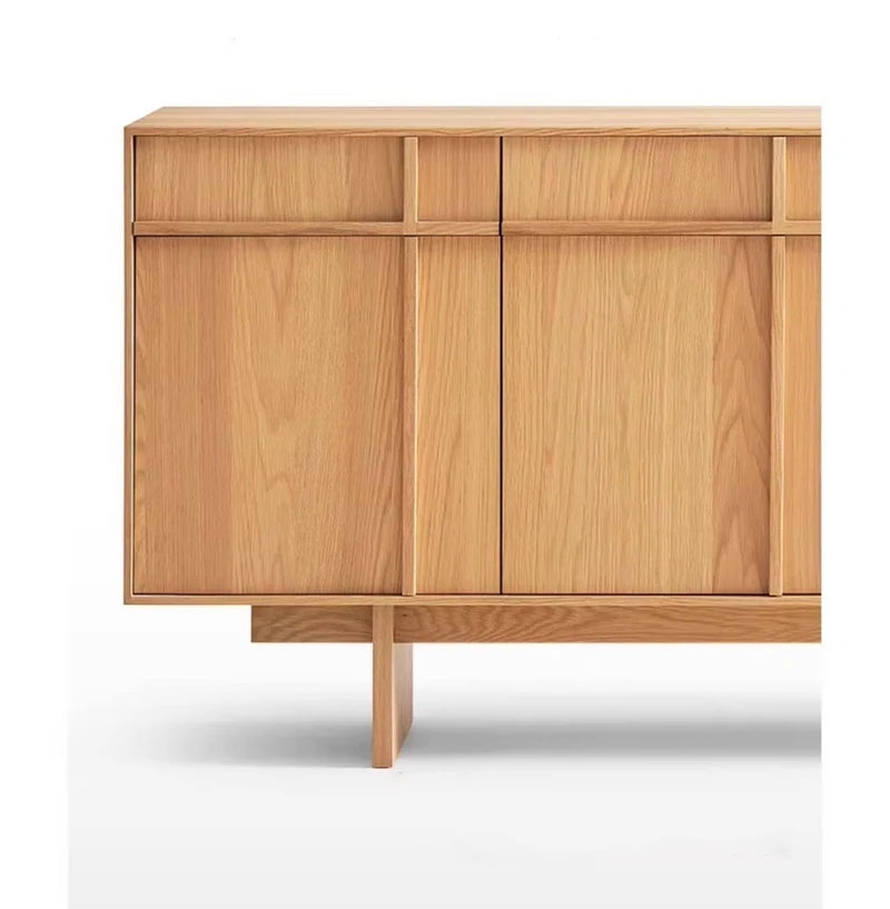 GrandGrain White Oak Sideboard Cabinet with Storage Drawers