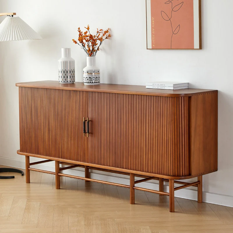 Arbor Cherry Wood Sideboard Cabinet with Tambour Doors