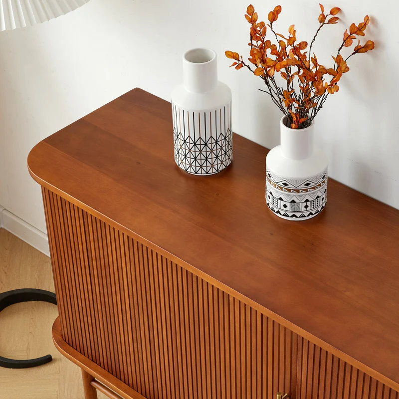 Arbor Cherry Wood Sideboard Cabinet with Tambour Doors