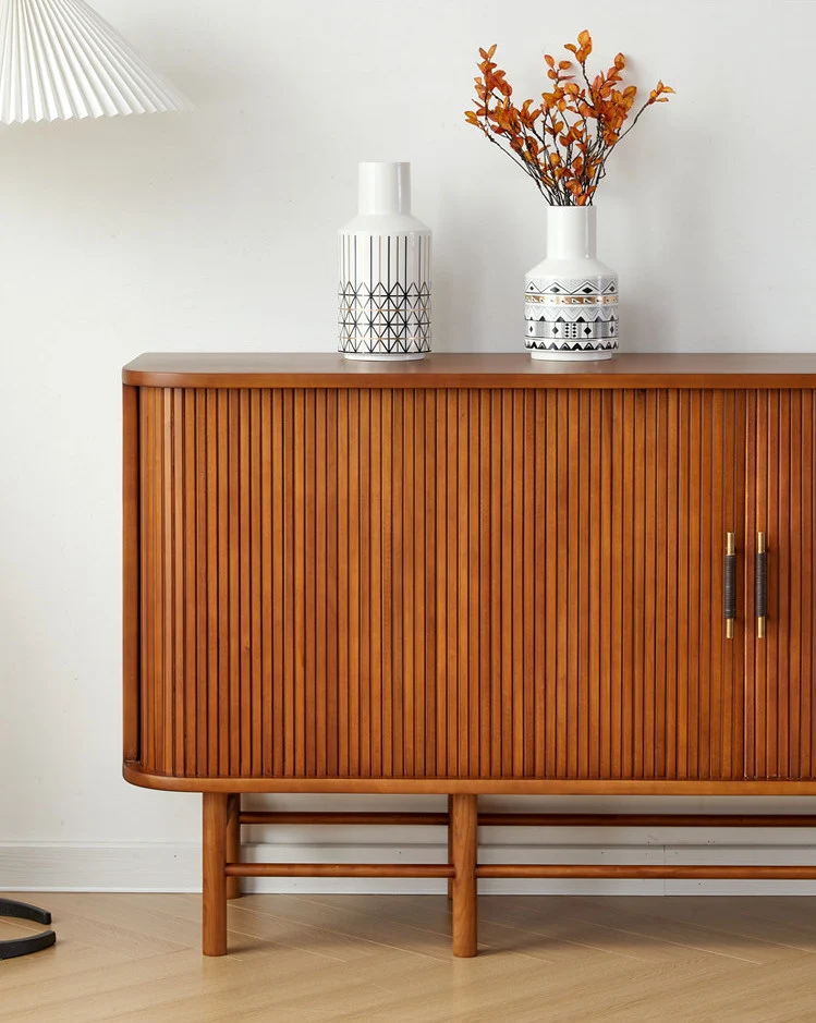 Arbor Cherry Wood Sideboard Cabinet with Tambour Doors