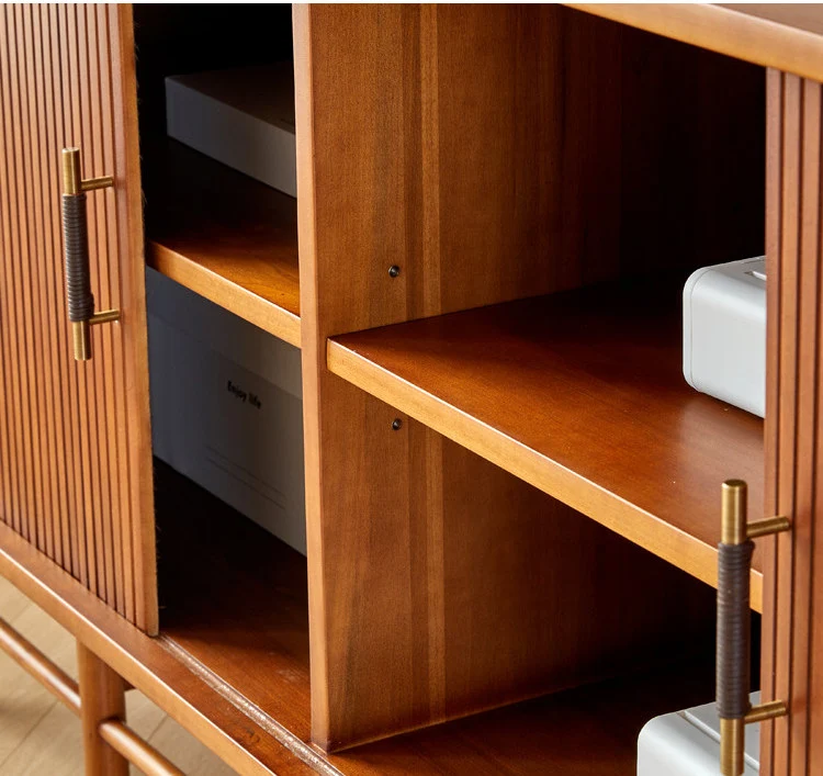 Arbor Cherry Wood Sideboard Cabinet with Tambour Doors
