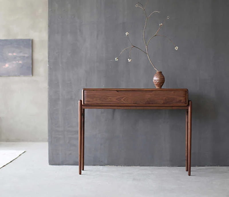Heirloom Solid Walnut Console Table with Storage Drawer