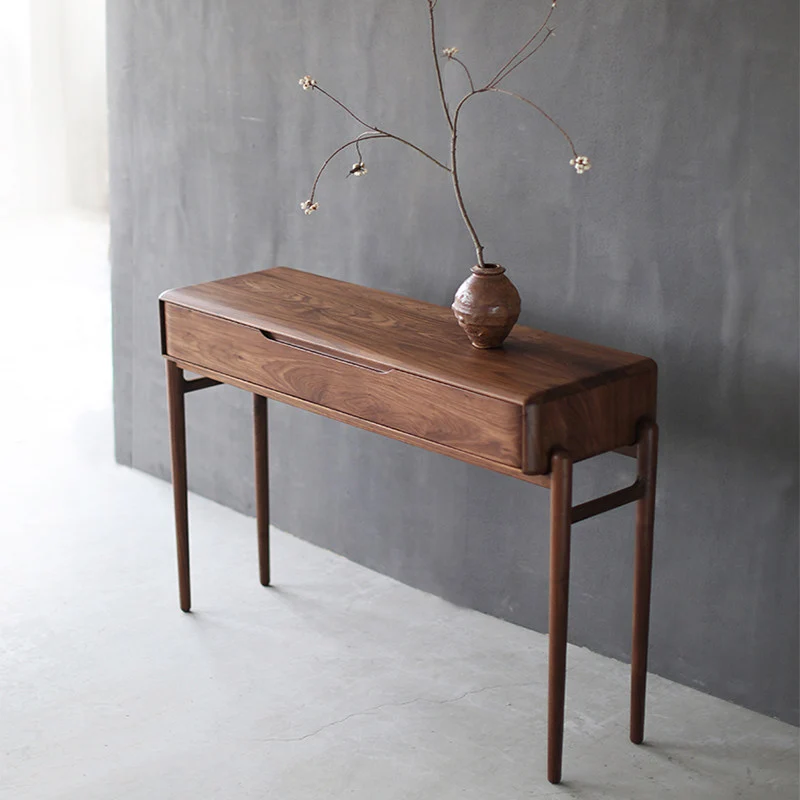 Heirloom Solid Walnut Console Table with Storage Drawer
