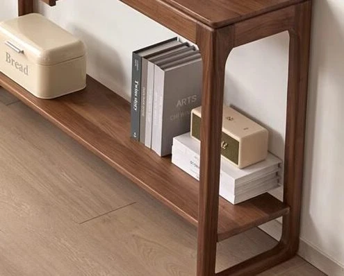 TimberStance Solid Black Walnut Console Open Shelf Table