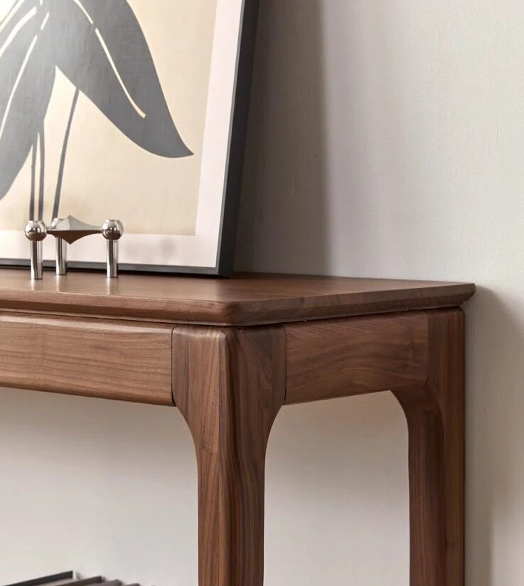 TimberStance Solid Black Walnut Console Open Shelf Table