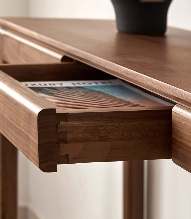 TimberStance Solid Black Walnut Console Open Shelf Table