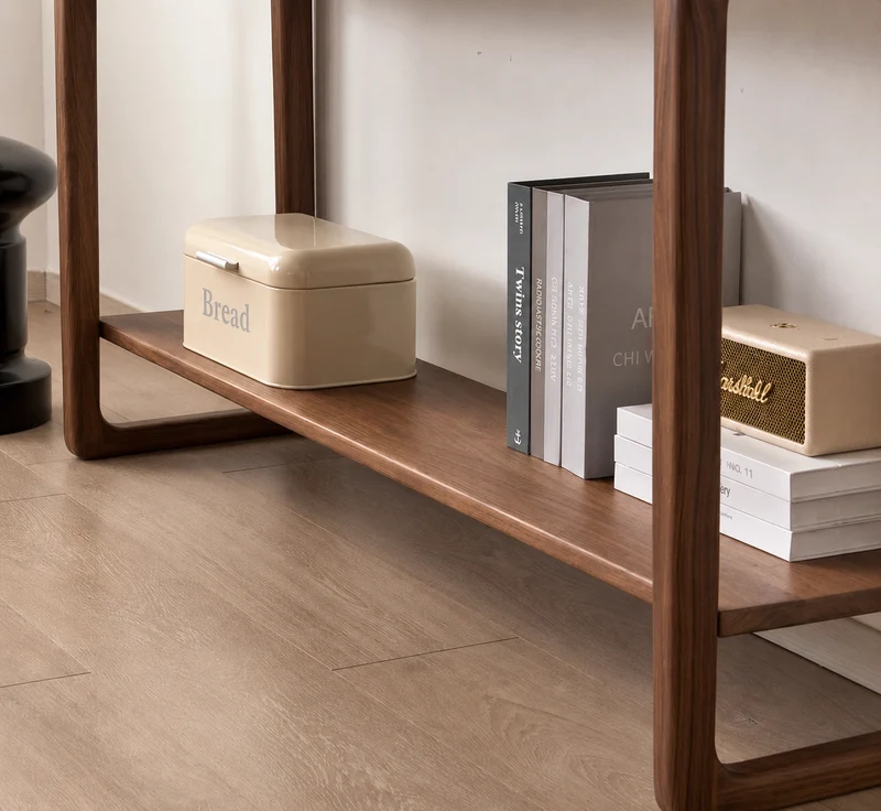 TimberStance Solid Black Walnut Console Open Shelf Table