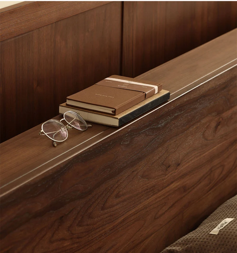 Modern Solid Walnut Low Profile Platform Bed