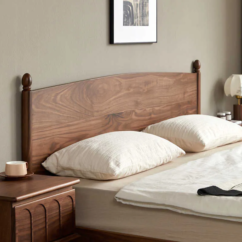 Bed Artisan Solid Black Walnut Modern Transitional Bed