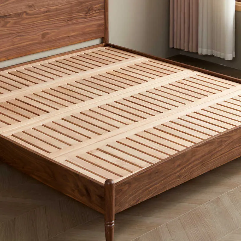 Bed Artisan Solid Black Walnut Modern Transitional Bed
