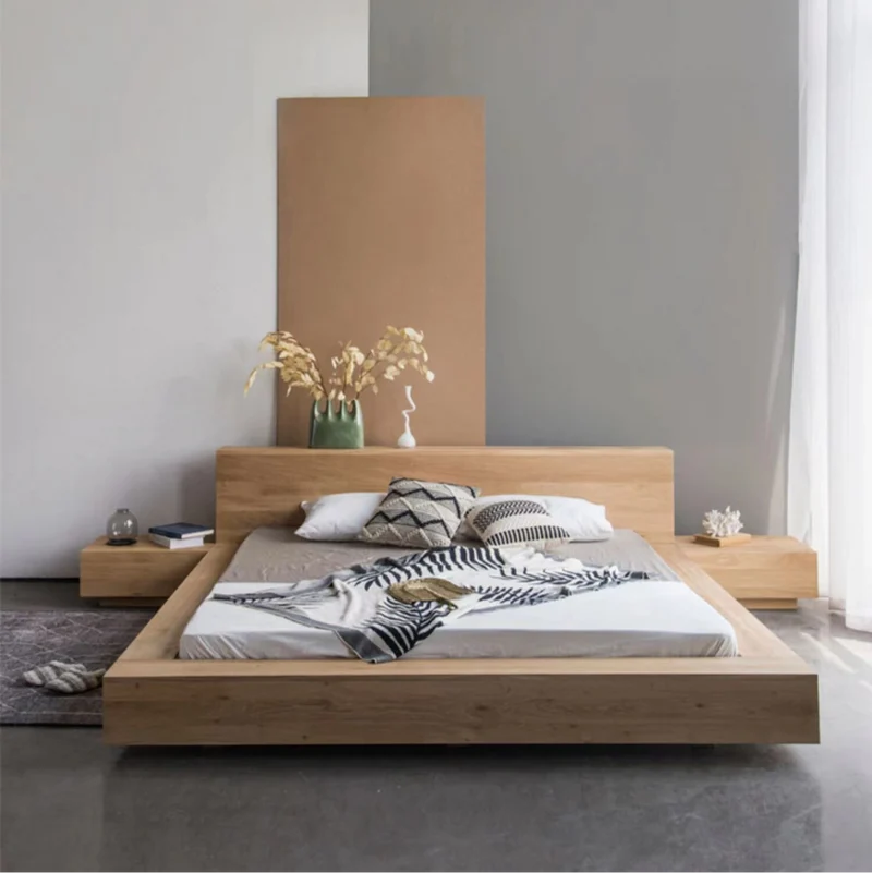 OakBase Low Profile Oak Wood Platform Bed