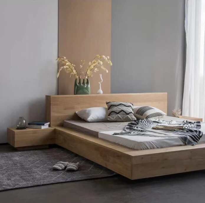 OakBase Low Profile Oak Wood Platform Bed