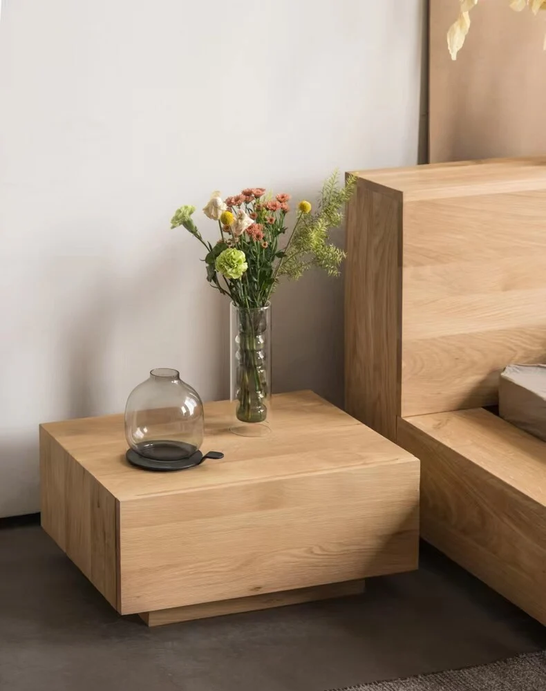 OakBase Low Profile Oak Wood Platform Bed
