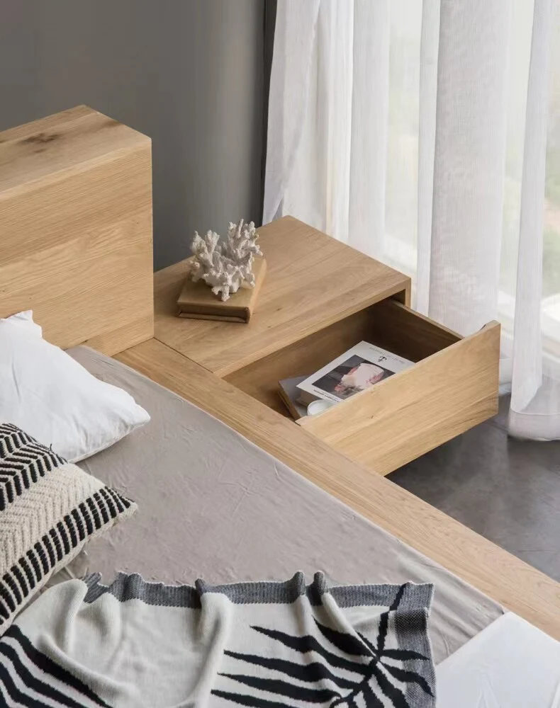 OakBase Low Profile Oak Wood Platform Bed