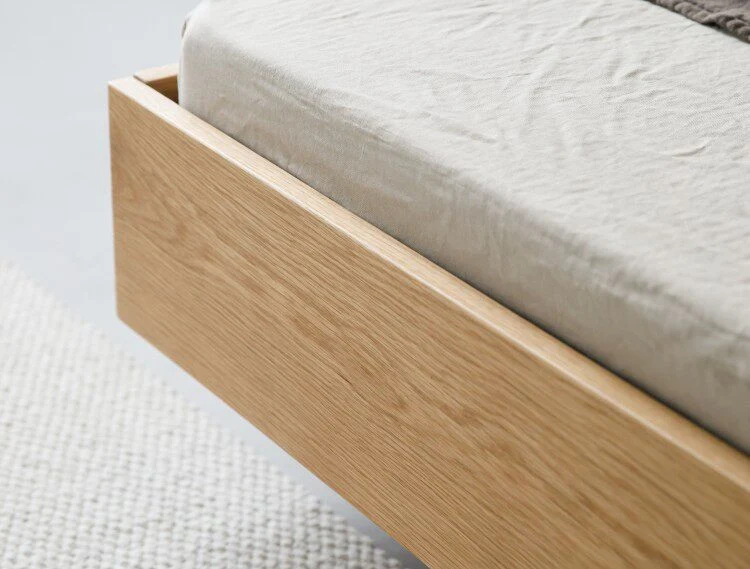 Japandi Low Profile Platform Oak Wood Bed