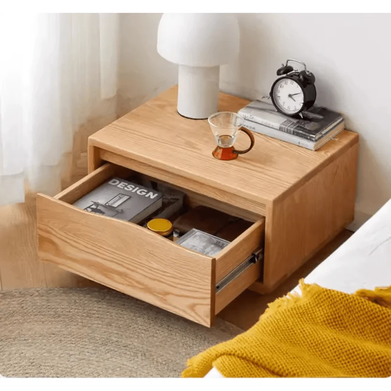 Stylish Mountain White Oak Wood Nightstand