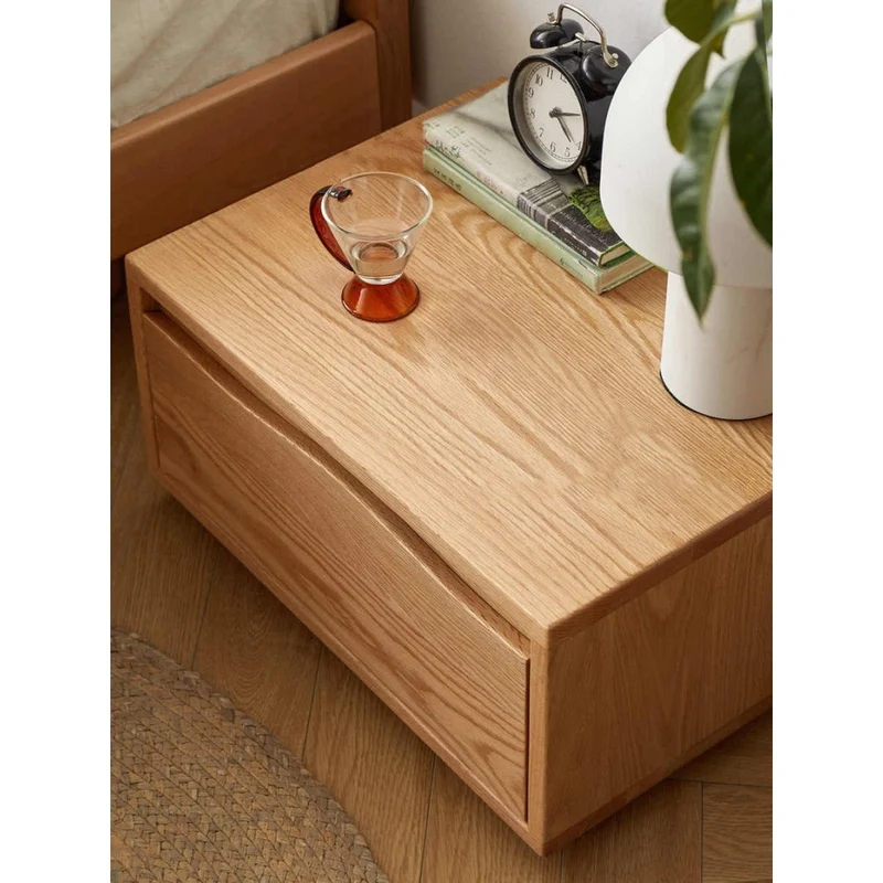 Stylish Mountain White Oak Wood Nightstand