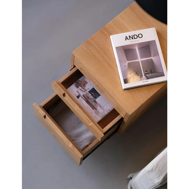 Sleek Oak Wood End Table with Unique Legs