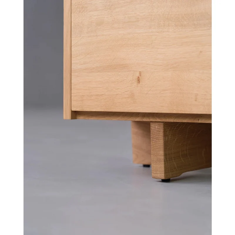 Sleek Oak Wood End Table with Unique Legs