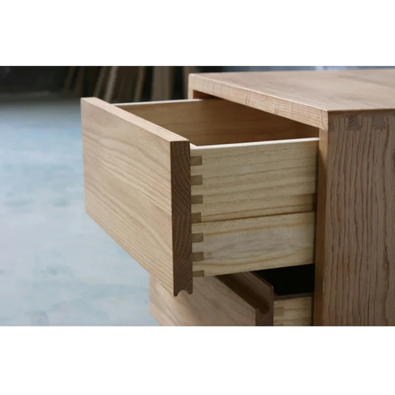Nurture White Oak Wood Nightstand
