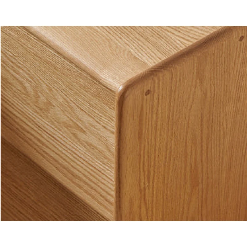 Clean Lines White Oak Wood Bedside Table