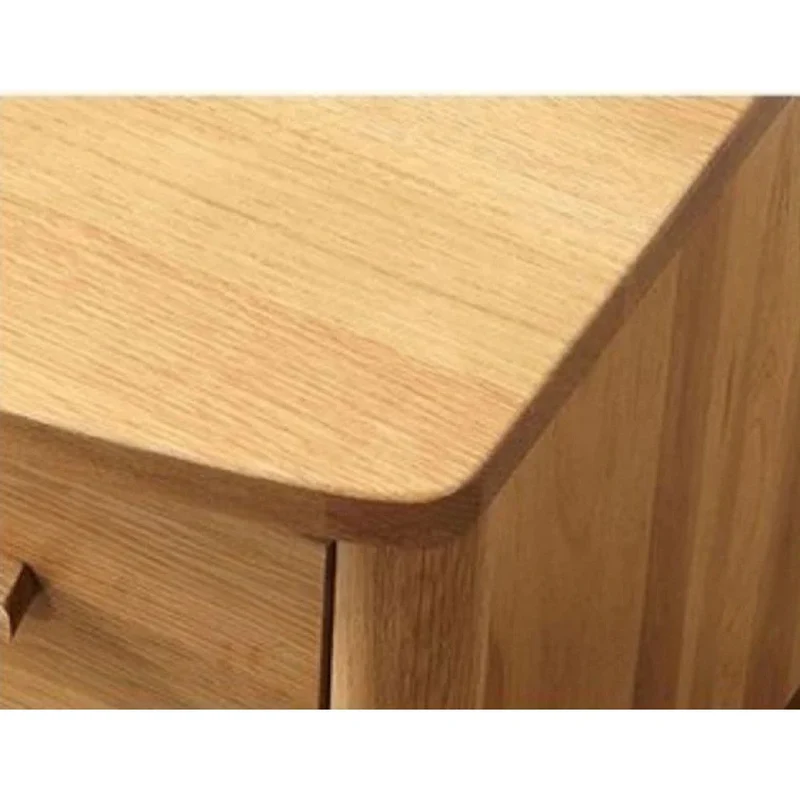 Handcrafted White Oak Wood End Table with 2 Drawers