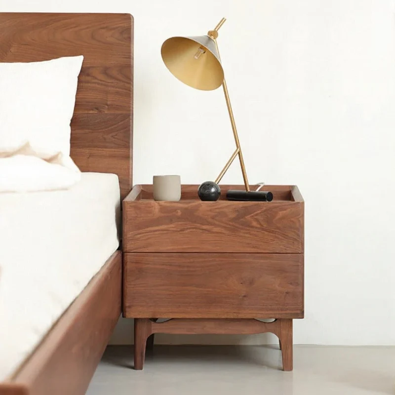 Lost Horizon Style Black Walnut Wood Nightstand