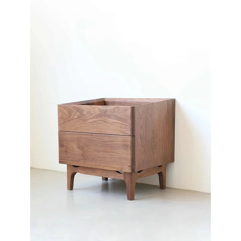 Lost Horizon Style Black Walnut Wood Nightstand