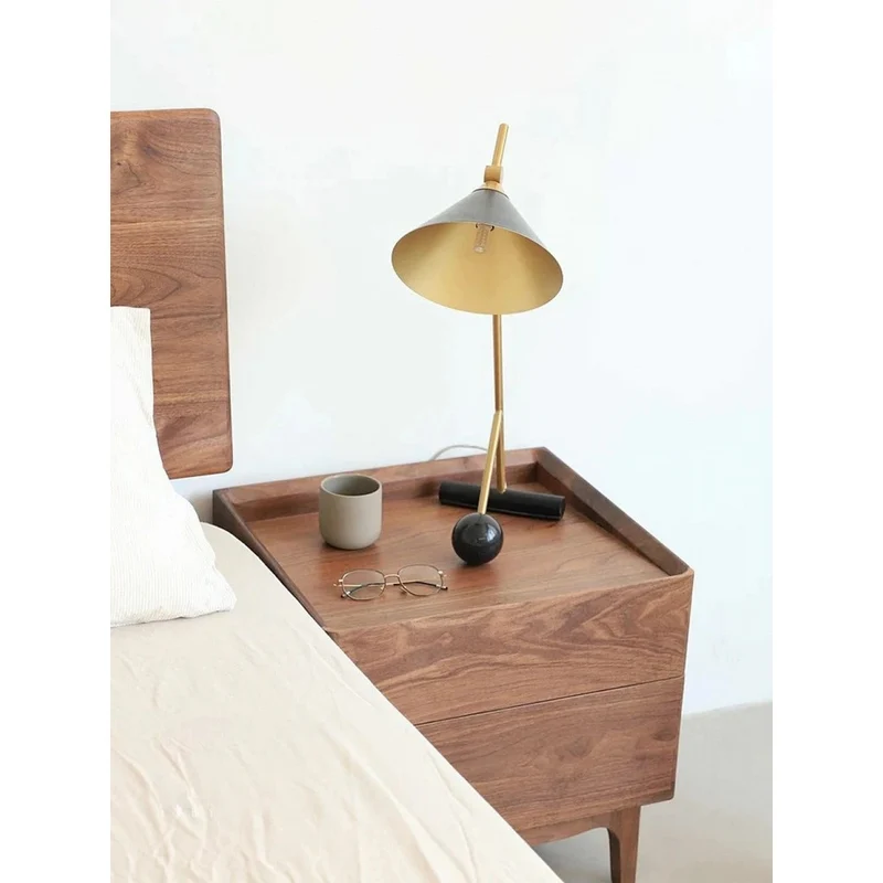 Lost Horizon Style Black Walnut Wood Nightstand
