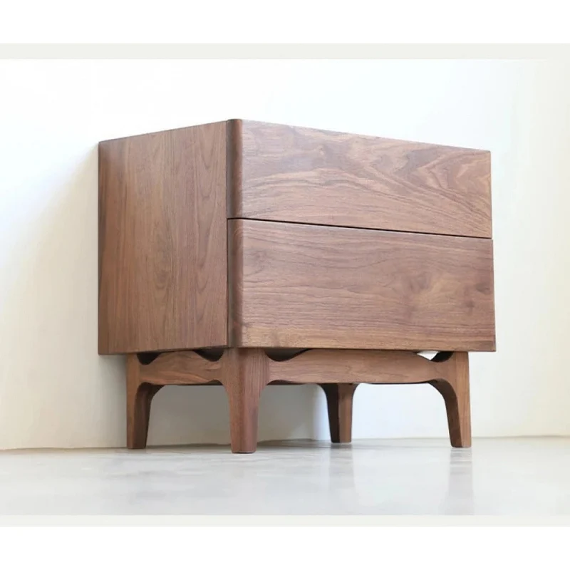 Lost Horizon Style Black Walnut Wood Nightstand