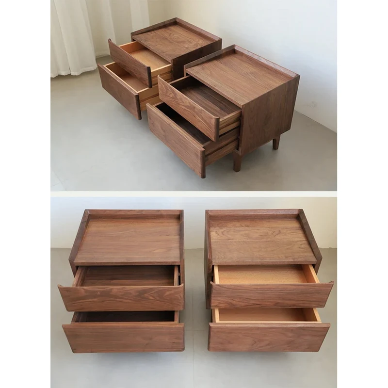 Lost Horizon Style Black Walnut Wood Nightstand