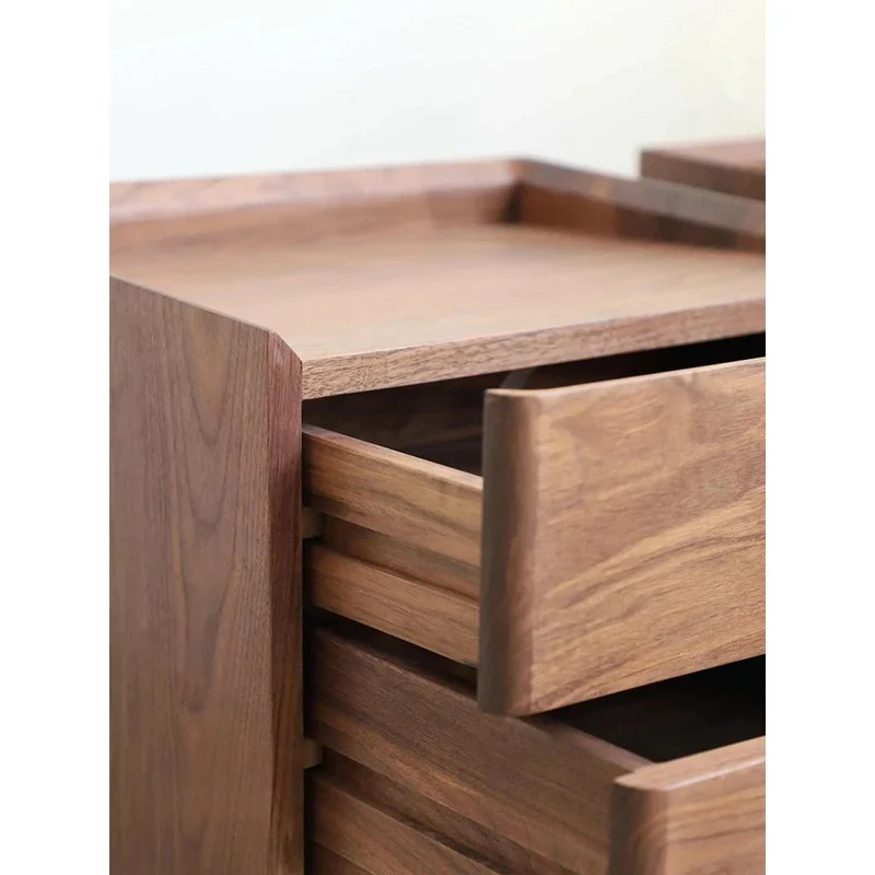 Lost Horizon Style Black Walnut Wood Nightstand