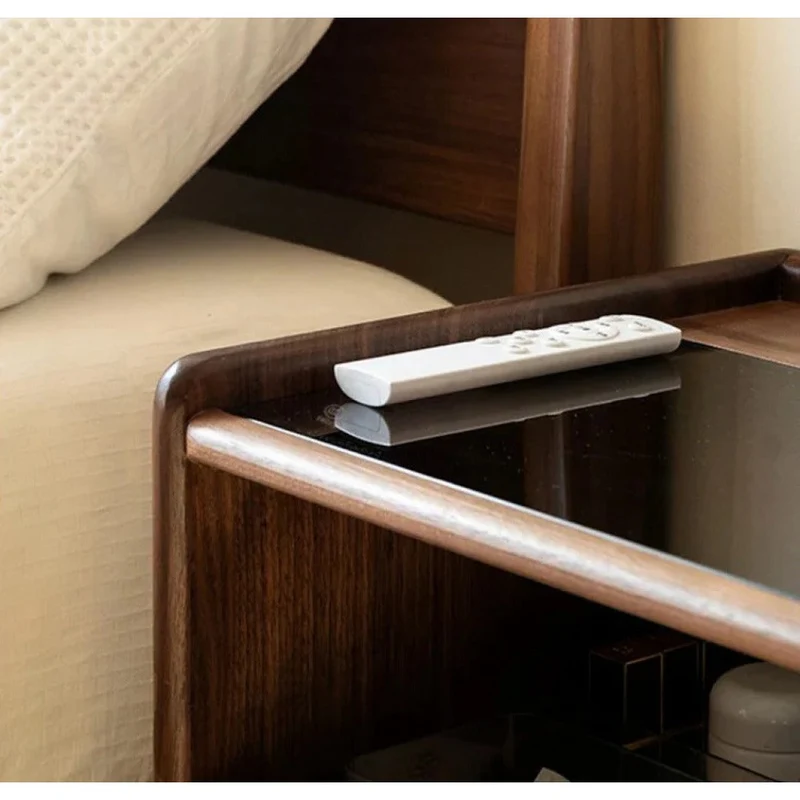 Contemporary Night Walnut Wood Nightstand